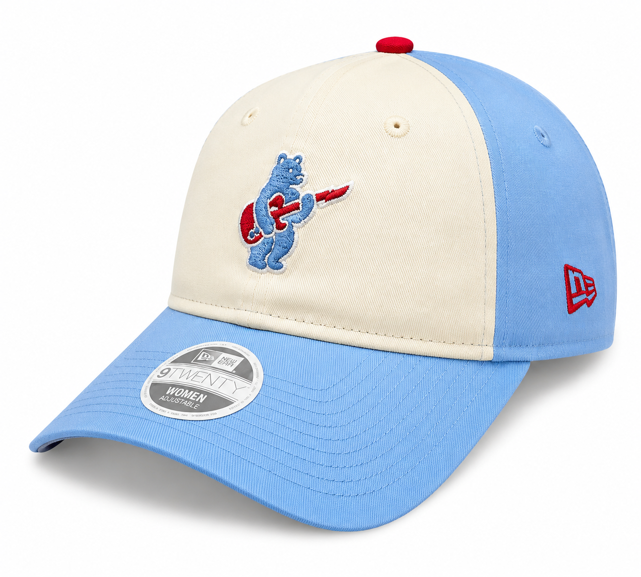 Women's Chicago Cubs Guitar Bear Alternate Micro Baby Blue New Era 9TWENTY Adjustable Hat Official Team Hat Sports Fan Cap