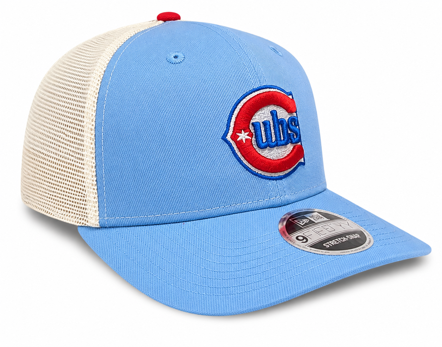 Chicago Cubs New Era Sky Blue/Red Alternate 2 9SEVENTY Trucker Hat Official Team Hat Sports Fan Cap