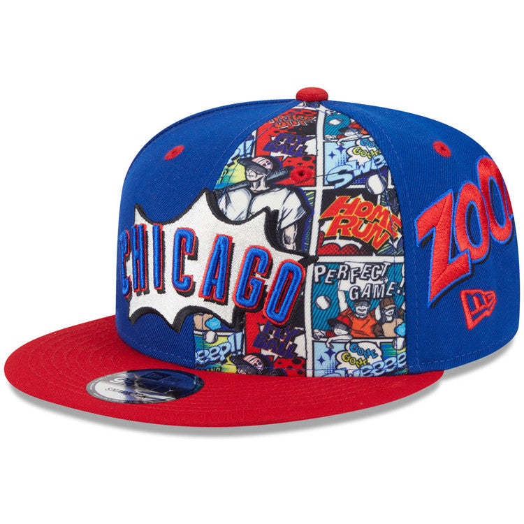 Chicago Cubs New Era 2025 Diamond Hero Royal/Red 9FIFTY Snapback Hat Official Team Hat Sports Fan Cap