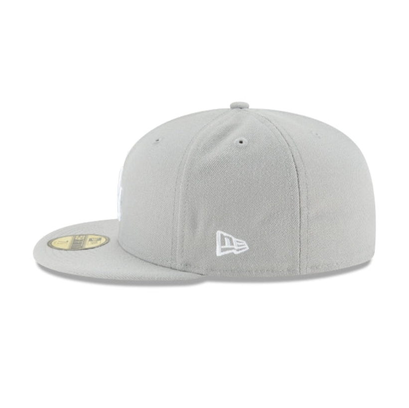 Los Angeles Dodgers MLB League Essential 59FIFTY Fitted New Era Gray/White Official Team Hat Sports Fan Cap