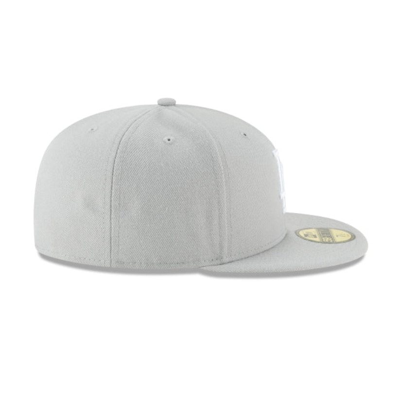 Los Angeles Dodgers MLB League Essential 59FIFTY Fitted New Era Gray/White Official Team Hat Sports Fan Cap
