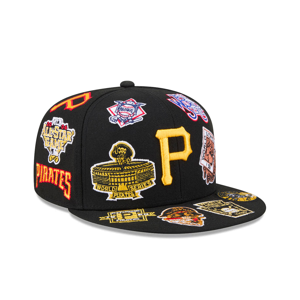 Pittsburgh Pirates MLB All Over Patch 59FIFTY New Era Official Team Hat Sports Fan Cap