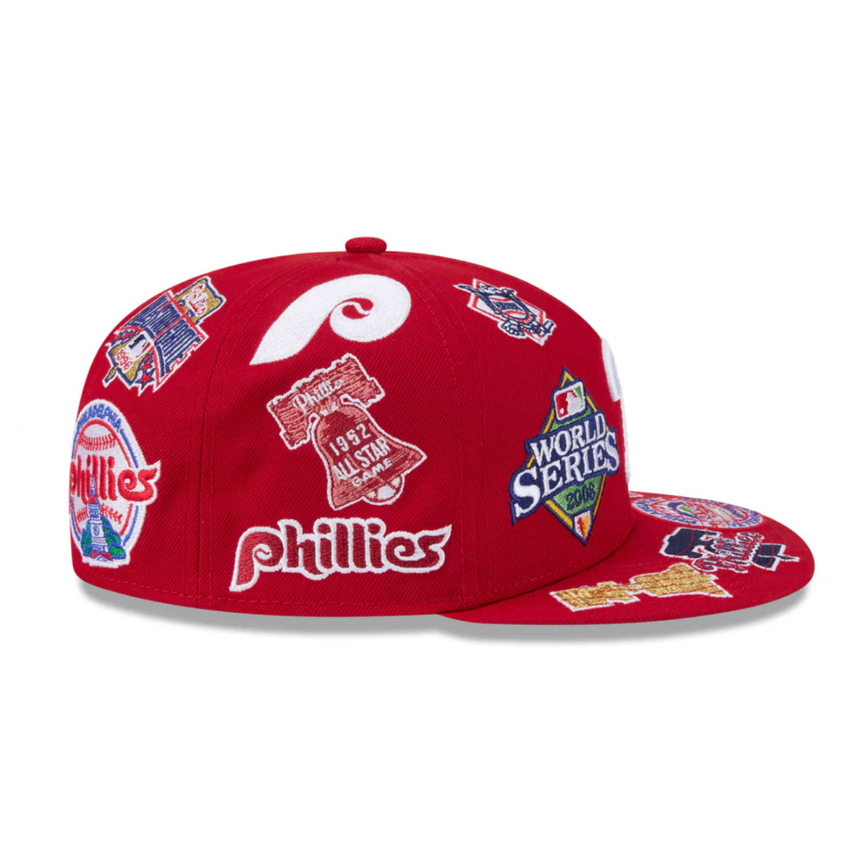 Philadelphia Phillies MLB All Over Patch 59FIFTY Fitted New Era Official Team Hat Sports Fan Cap