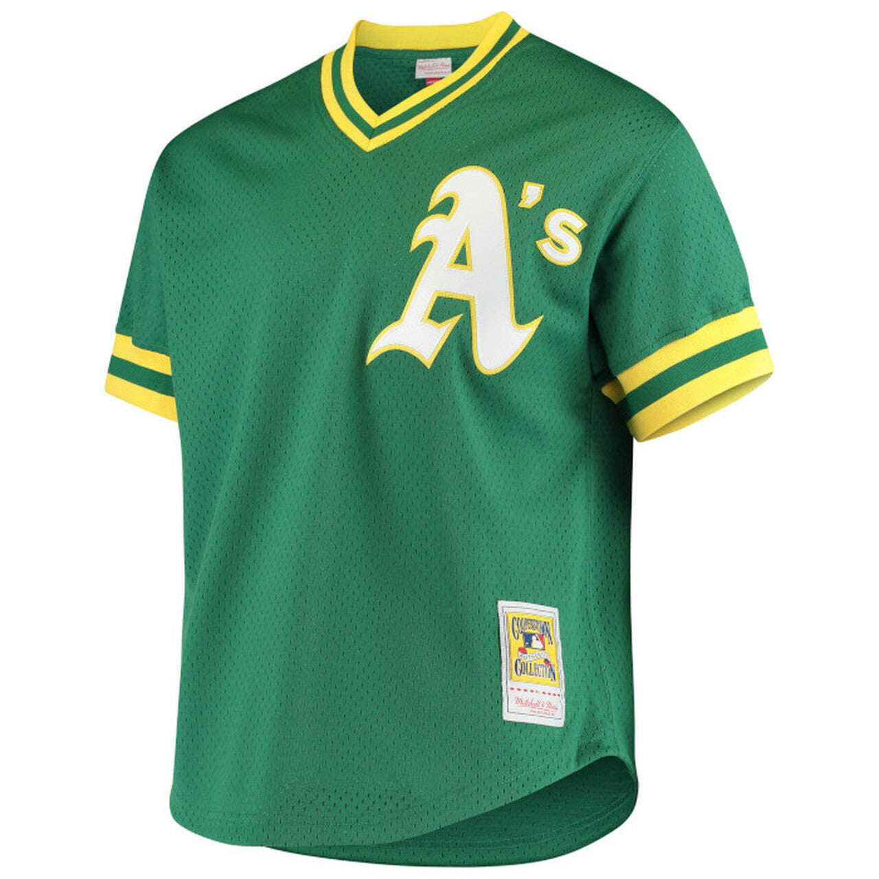 Men's Oakland Athletics Rickey Henderson 1991 Mitchell & Ness Green Cooperstown 1987 Mesh Batting Practice Jersey Official Team Jersey Sports Fan Apparel