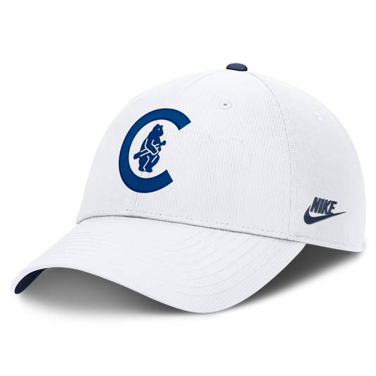 Chicago Cubs Nike Cooperstown Club Logo White Adjustable Hat Official Team Hat Sports Fan Cap