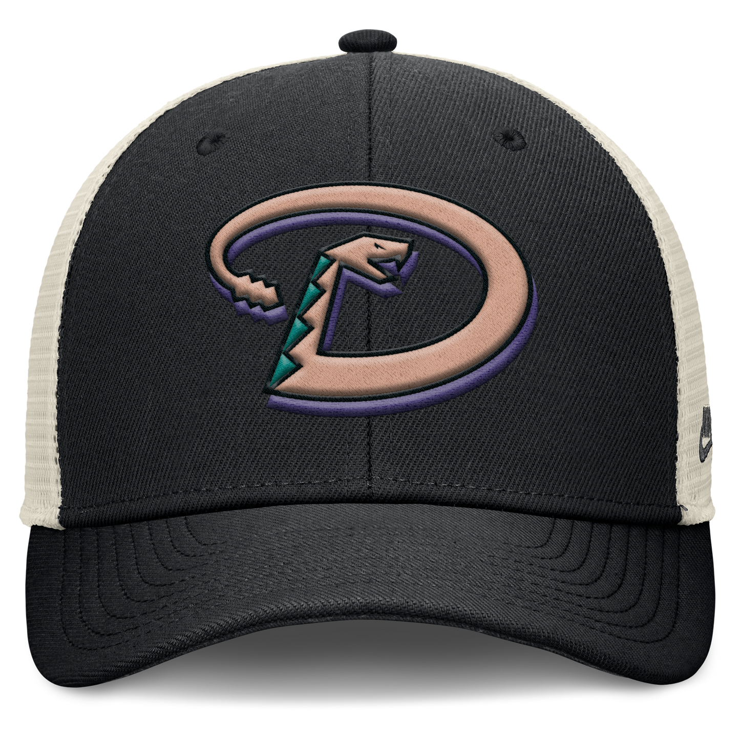Arizona Diamondbacks Nike Rise Black Adjustable Snapback Trucker Hat Official Team Hat Sports Fan Cap