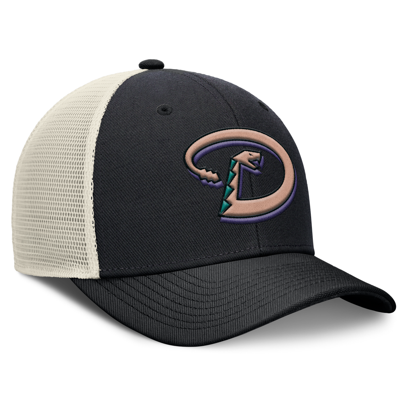 Arizona Diamondbacks Nike Rise Black Adjustable Snapback Trucker Hat Official Team Hat Sports Fan Cap