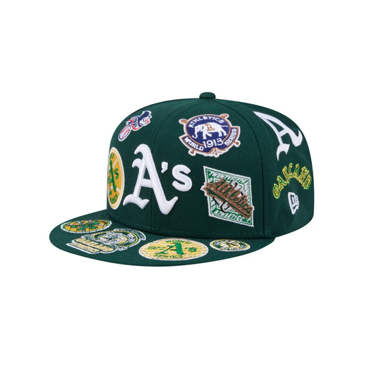 Oakland Athletics MLB All Over Patch 59FIFTY New Era Official Team Hat Sports Fan Cap