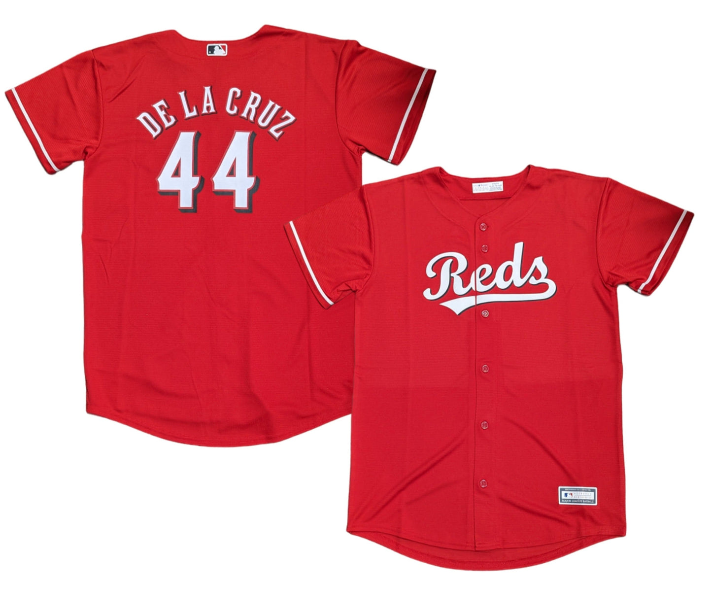 Youth Cincinnati Reds Elly De La Cruz MLB Red Alternate Screen Print Replica Jersey Official Team Jersey Sports Fan Apparel