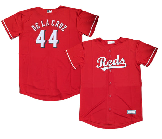 Youth Cincinnati Reds Elly De La Cruz MLB Red Alternate Screen Print Replica Jersey Official Team Jersey Sports Fan Apparel