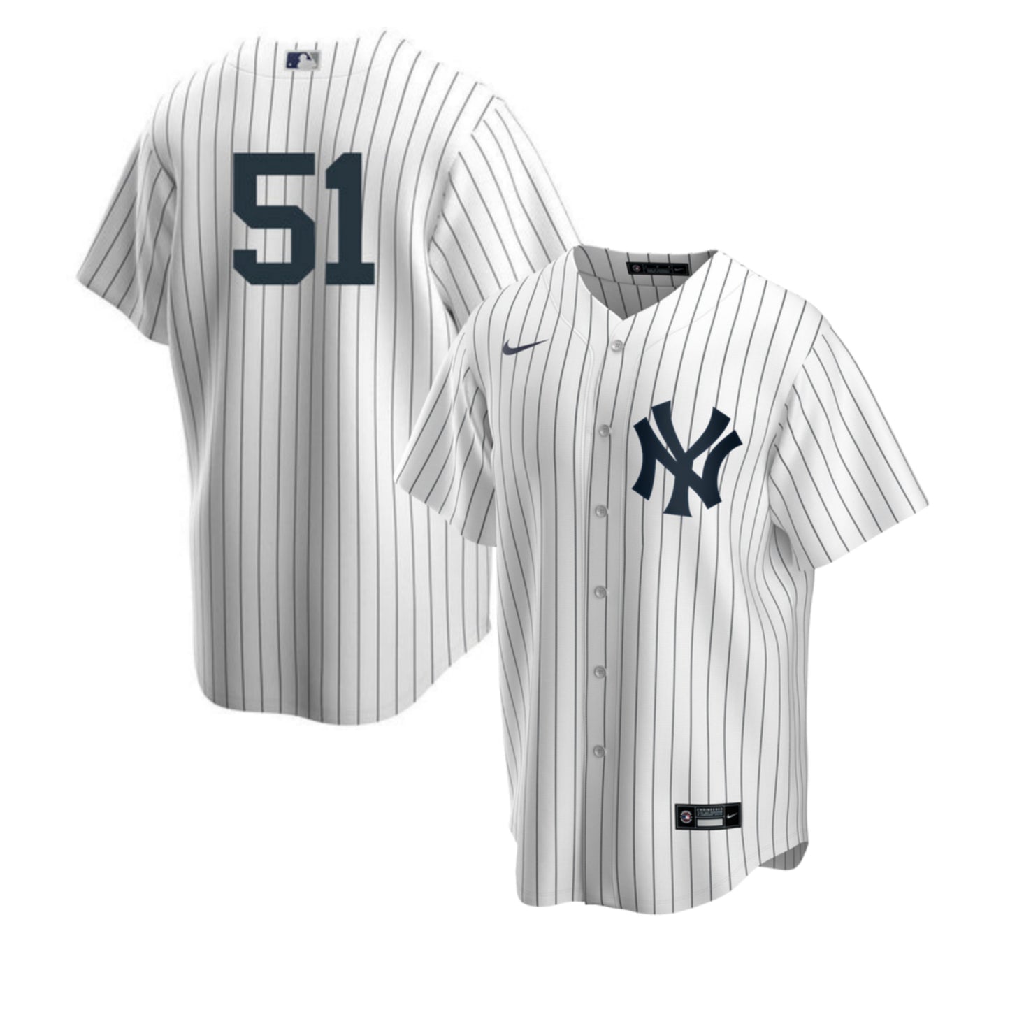 Men's Nike Bernie Williams #51 White New York Yankees Home Official Replica Player Jersey Official Team Jersey Sports Fan Apparel