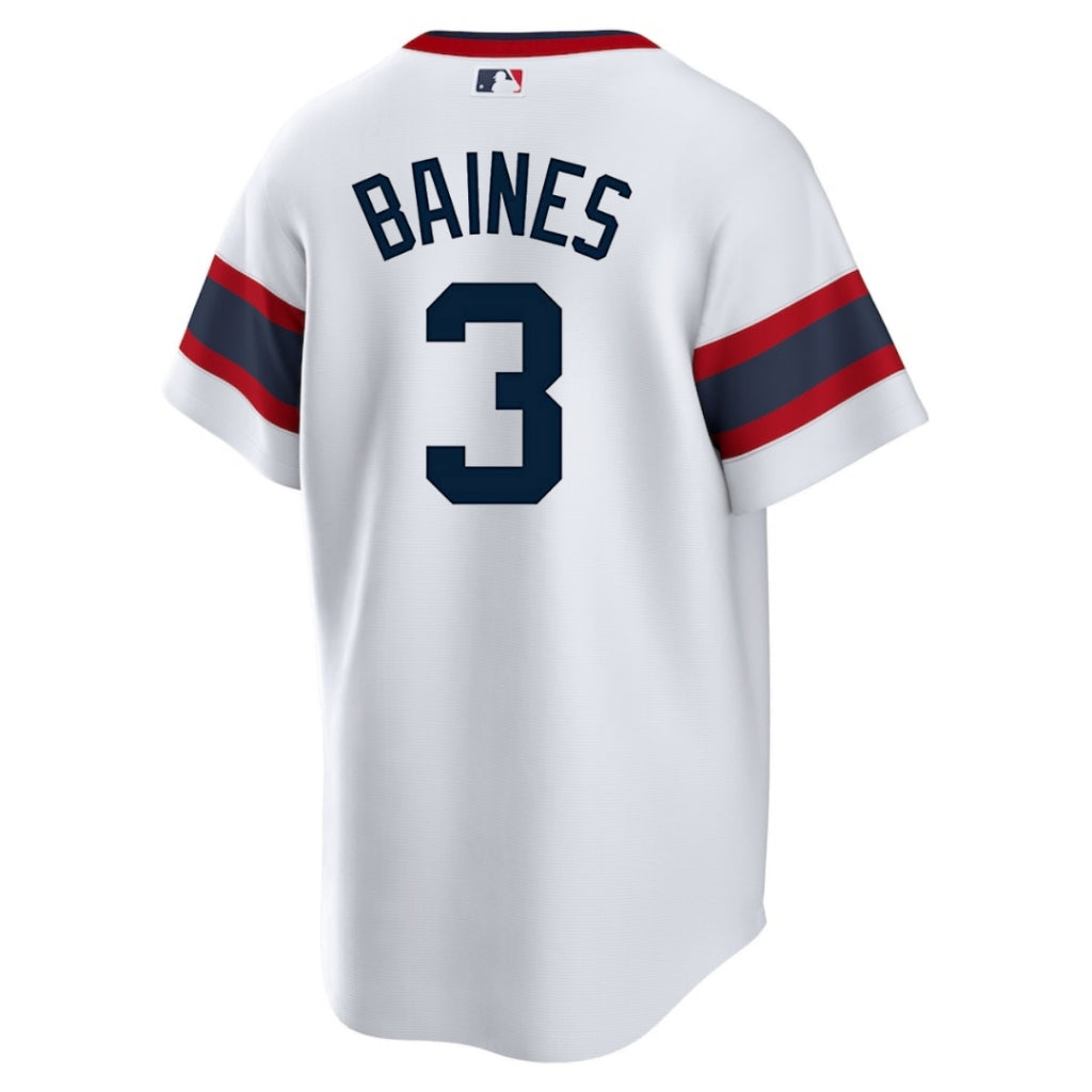 NIKE Men's Harold Baines Chicago White Sox Sunday 1983 Alternate White Premium Twill Replica Jersey Official Team Jersey Sports Fan Apparel