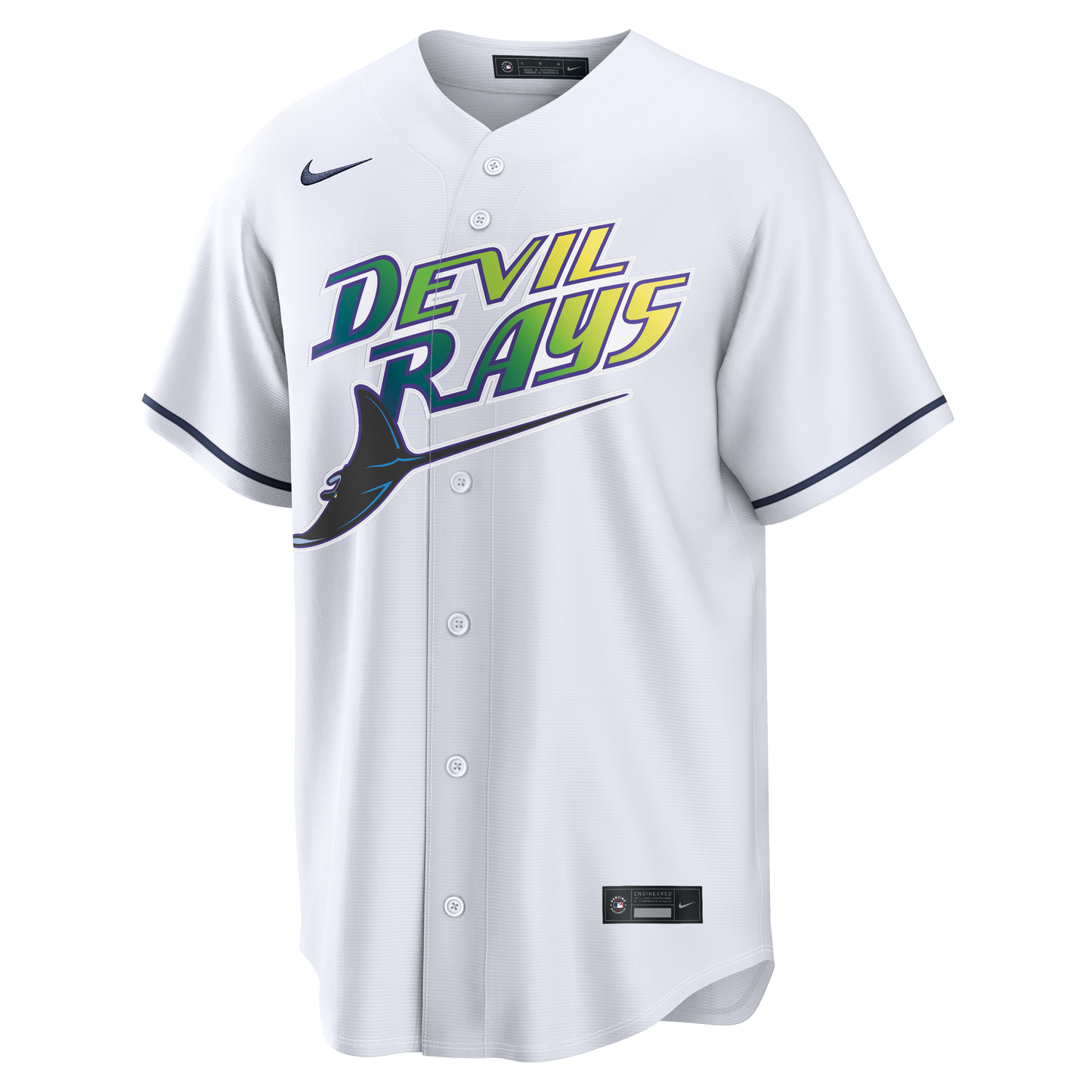 Men's Tampa Bay Devil Rays Nike White Home Replica Team Jersey Official Team Jersey Sports Fan Apparel