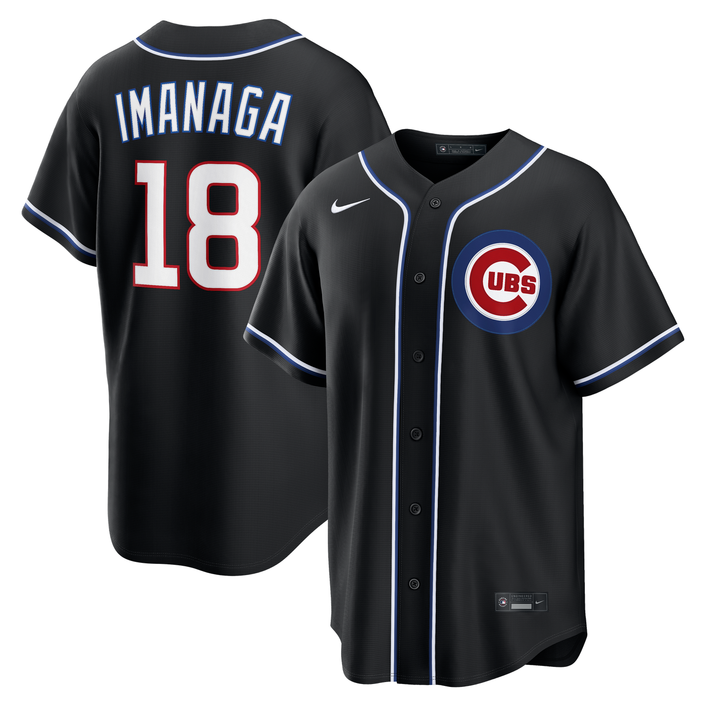Men's Chicago Cubs Shota Imanaga Nike Black Carbon Replica Jersey Official Team Jersey Sports Fan Apparel