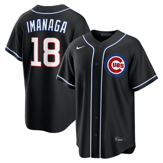 Men's Chicago Cubs Shota Imanaga Nike Black Carbon Replica Jersey Official Team Jersey Sports Fan Apparel