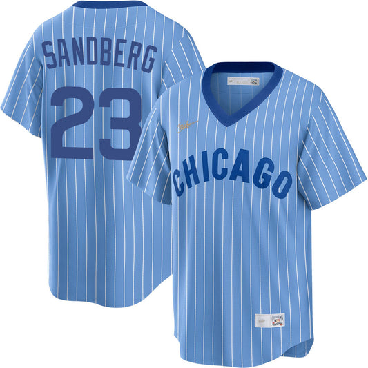 Men's Ryne Sandberg Chicago Cubs Cooperstown Powder Blue 1982 NIKE Replica Jersey Official Team Jersey Sports Fan Apparel
