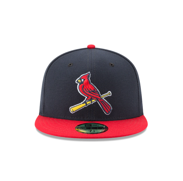 Men's St. Louis Cardinals New Era Navy/Red Game Authentic Collection Alternate 2 On-Field 59FIFTY Fitted Hat Official Team Hat Sports Fan Cap