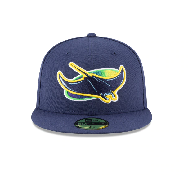 Men's Tampa Bay Rays New Era Navy Game Authentic Collection Alternate On-Field 59FIFTY Fitted Hat Official Team Hat Sports Fan Cap