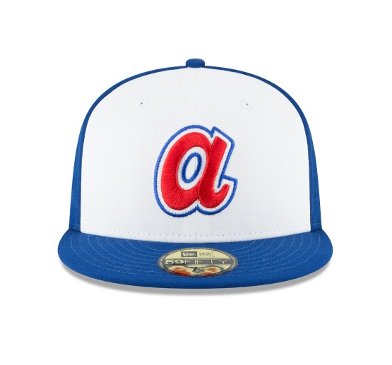 Men's Atlanta Braves Cooperstown Collection White/Royal 59Fifty Fitted Hat Official Team Hat Sports Fan Cap