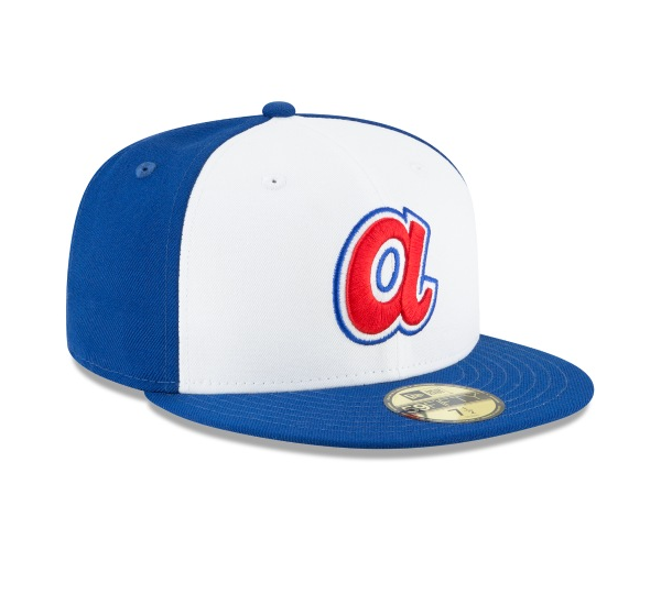 Men's Atlanta Braves Cooperstown Collection White/Royal 59Fifty Fitted Hat Official Team Hat Sports Fan Cap