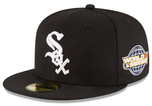 Chicago White Sox New Era 2005 World Series Wool 59FIFTY Fitted Hat - Black Official Team Hat Sports Fan Cap
