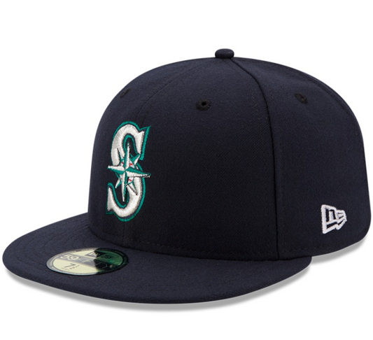 Men's Seattle Mariners New Era Navy Authentic Collection On Field 59FIFTY Fitted Hat Official Team Hat Sports Fan Cap