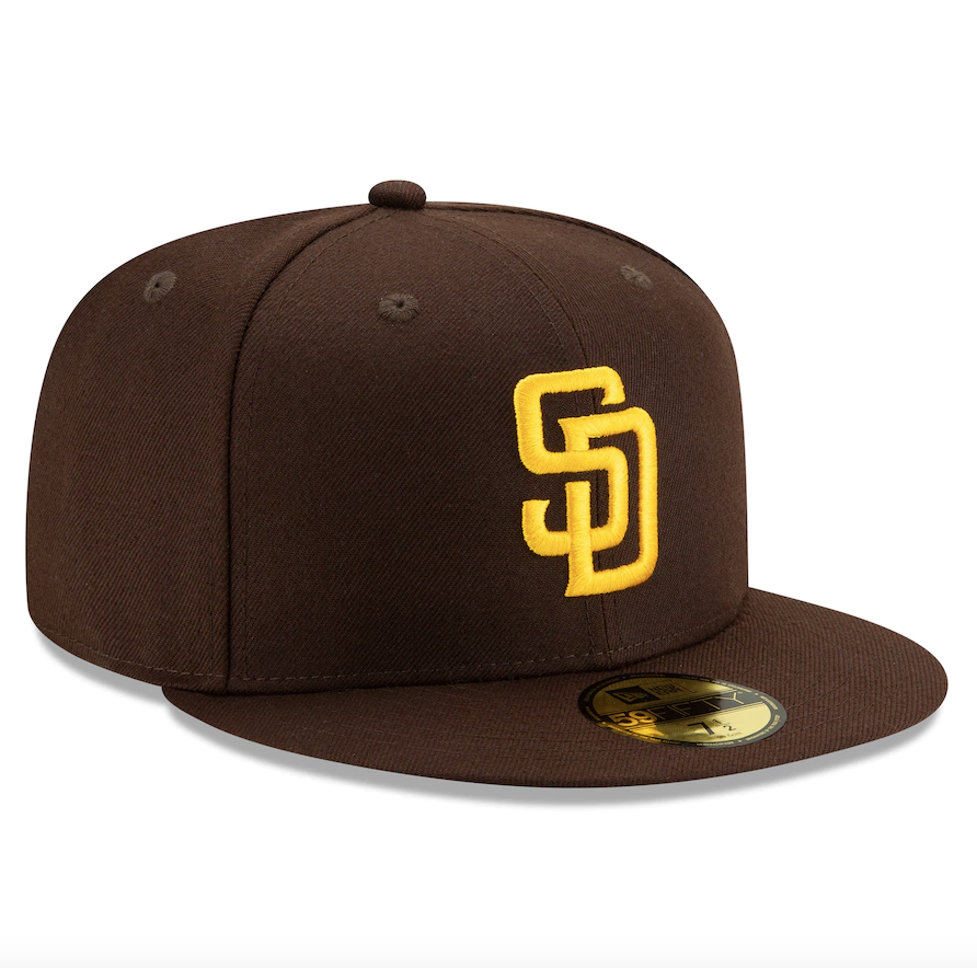 Men's San Diego Padres New Era Brown Authentic Collection On-Field 59FIFTY Fitted Hat Official Team Hat Sports Fan Cap