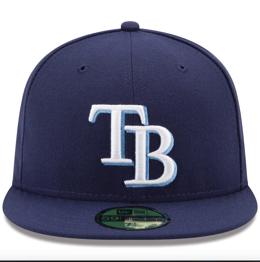 Men's Tampa Bay Rays New Era Navy Game Authentic Collection On-Field 59FIFTY Fitted Hat Official Team Hat Sports Fan Cap