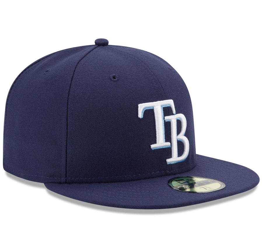 Men's Tampa Bay Rays New Era Navy Game Authentic Collection On-Field 59FIFTY Fitted Hat Official Team Hat Sports Fan Cap