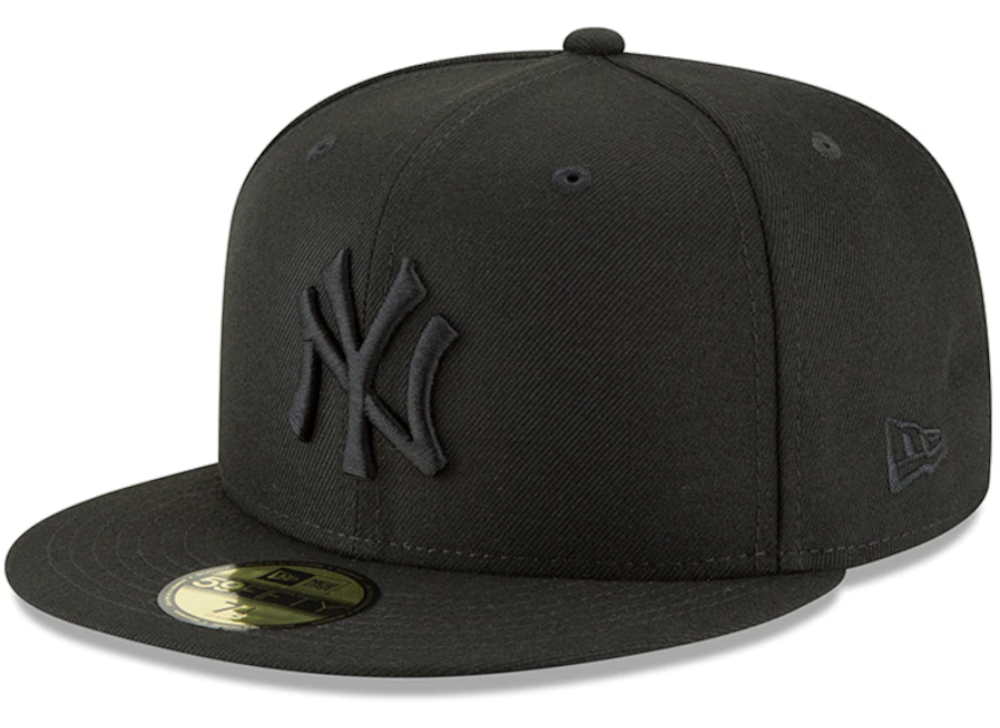 New York Yankees Tonal Black On Black 59Fifty Fitted Hat Official Team Hat Sports Fan Cap