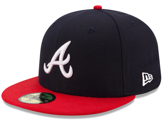 Men's Atlanta Braves New Era Navy/Red Home Authentic Collection On-Field 59FIFTY Fitted Hat Official Team Hat Sports Fan Cap