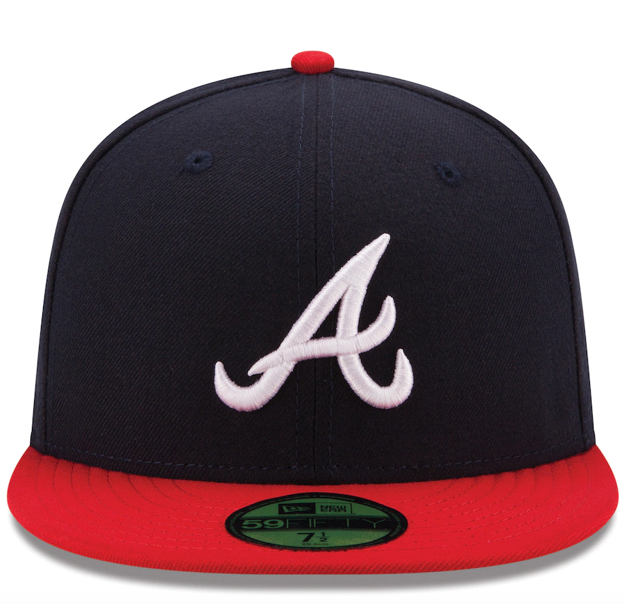 Men's Atlanta Braves New Era Navy/Red Home Authentic Collection On-Field 59FIFTY Fitted Hat Official Team Hat Sports Fan Cap