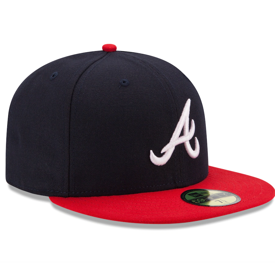 Men's Atlanta Braves New Era Navy/Red Home Authentic Collection On-Field 59FIFTY Fitted Hat Official Team Hat Sports Fan Cap