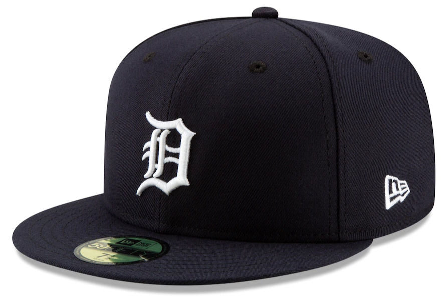 Men's Detroit Tigers New Era Navy Home Authentic Collection On-Field Logo 59FIFTY Fitted Hat Official Team Hat Sports Fan Cap
