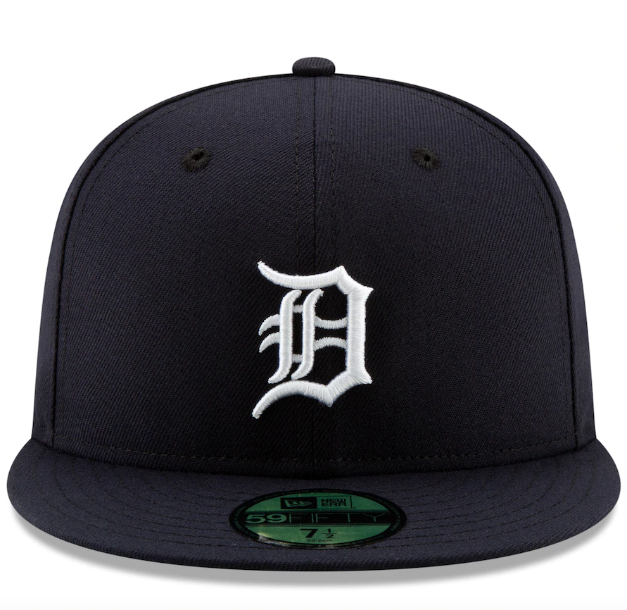 Men's Detroit Tigers New Era Navy Home Authentic Collection On-Field Logo 59FIFTY Fitted Hat Official Team Hat Sports Fan Cap