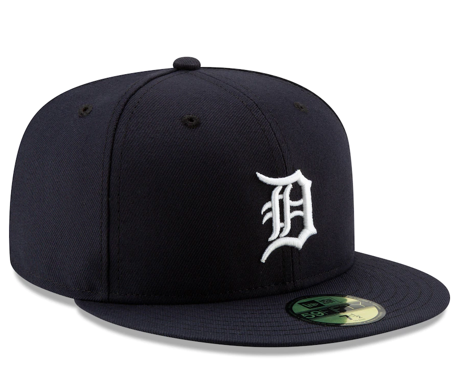 Men's Detroit Tigers New Era Navy Home Authentic Collection On-Field Logo 59FIFTY Fitted Hat Official Team Hat Sports Fan Cap