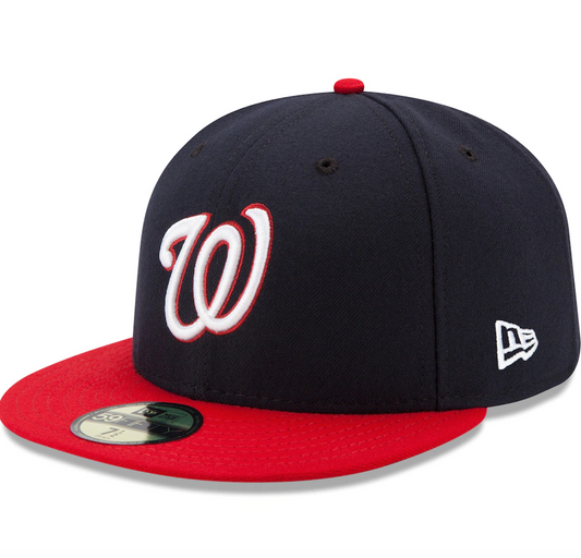 Men's Washington Nationals New Era Navy/Red Alternate Authentic Collection On-Field 59FIFTY Fitted Hat Official Team Hat Sports Fan Cap