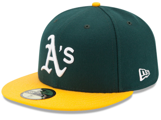 Men's Athletics New Era Green/Yellow Home Authentic Collection On-Field 59FIFTY Fitted Hat Official Team Hat Sports Fan Cap