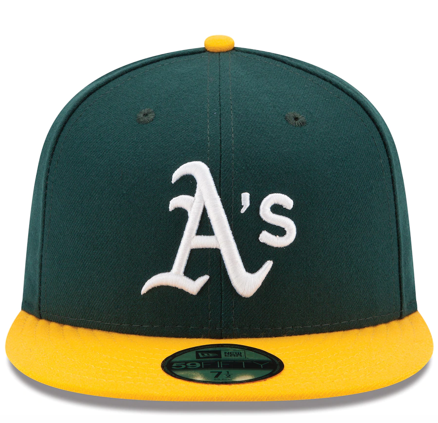 Men's Athletics New Era Green/Yellow Home Authentic Collection On-Field 59FIFTY Fitted Hat Official Team Hat Sports Fan Cap