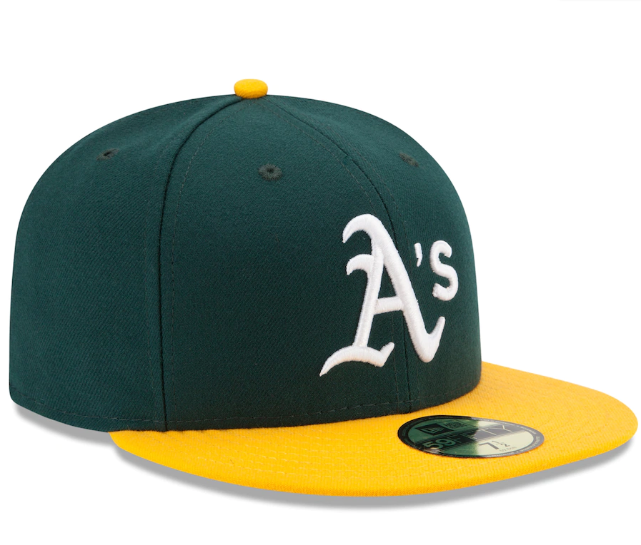 Men's Athletics New Era Green/Yellow Home Authentic Collection On-Field 59FIFTY Fitted Hat Official Team Hat Sports Fan Cap