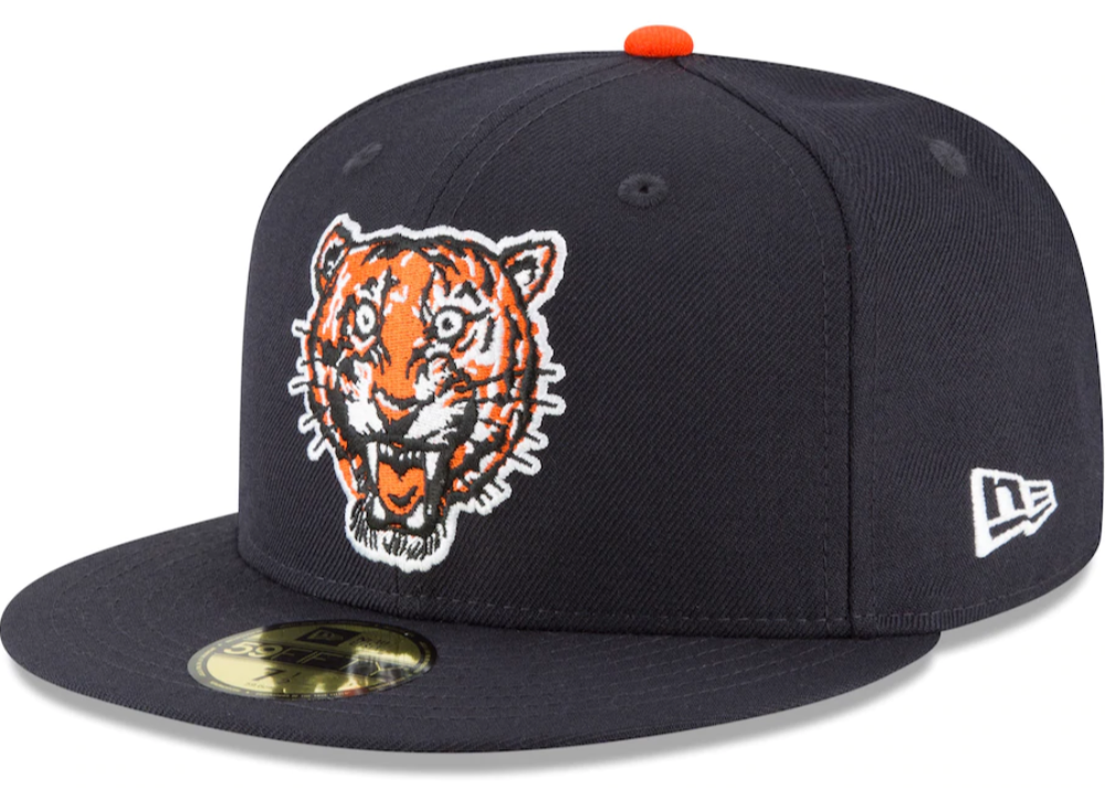 Men's Detroit Tigers New Era Navy Cooperstown Collection Wool 59FIFTY Fitted Hat Official Team Hat Sports Fan Cap