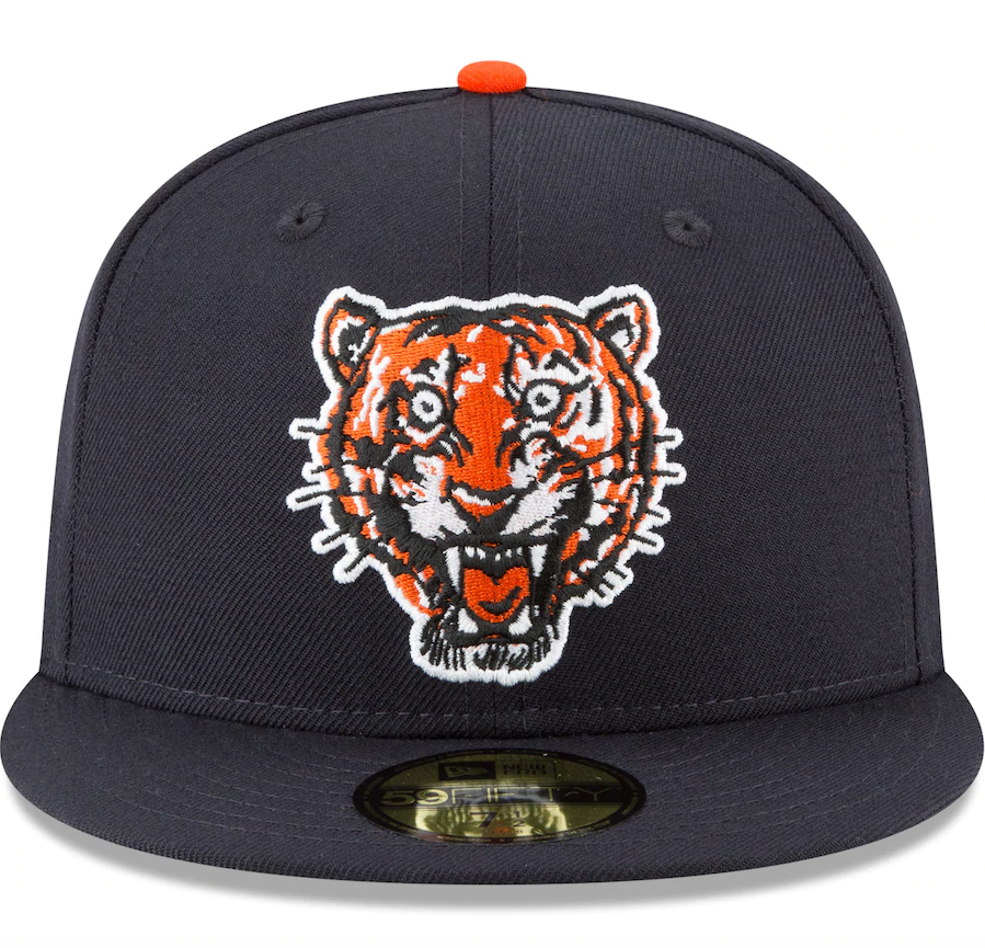 Men's Detroit Tigers New Era Navy Cooperstown Collection Wool 59FIFTY Fitted Hat Official Team Hat Sports Fan Cap
