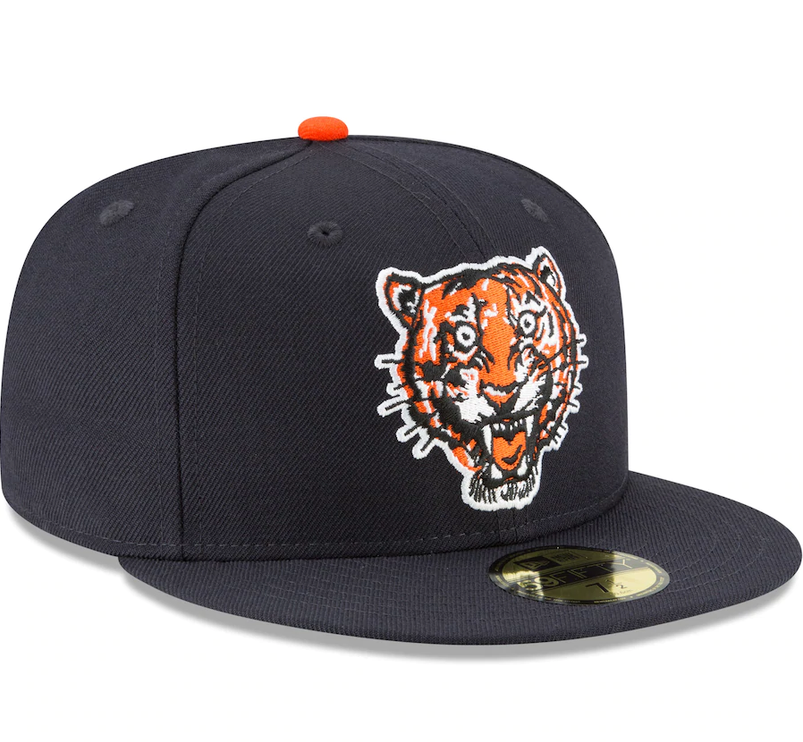Men's Detroit Tigers New Era Navy Cooperstown Collection Wool 59FIFTY Fitted Hat Official Team Hat Sports Fan Cap