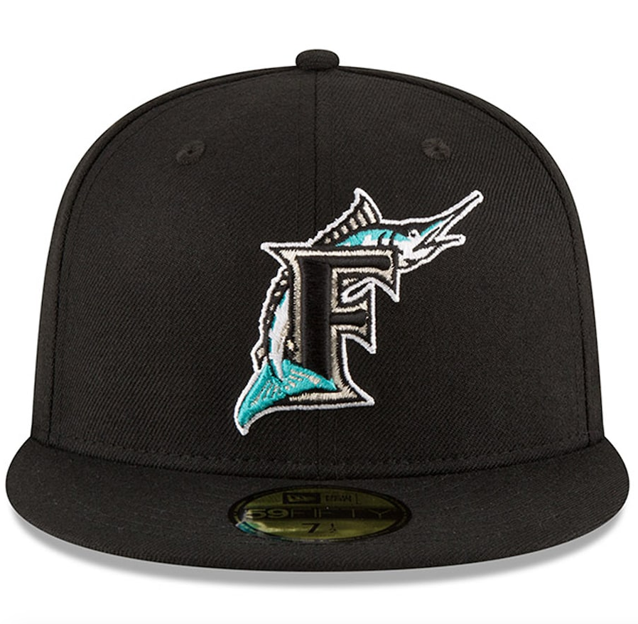 Men's Florida Marlins New Era Black 1997 World Series Wool 59FIFTY Fitted Hat Official Team Hat Sports Fan Cap