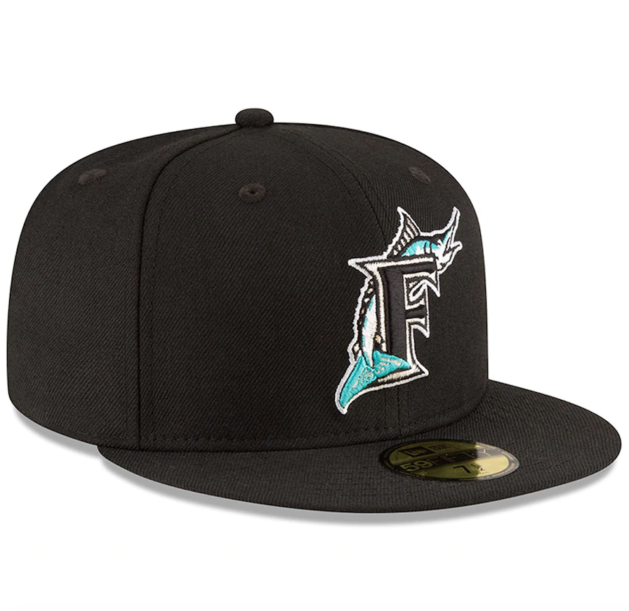 Men's Florida Marlins New Era Black 1997 World Series Wool 59FIFTY Fitted Hat Official Team Hat Sports Fan Cap