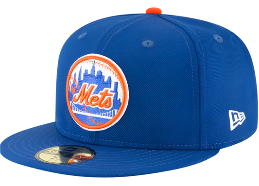 Men's New York Mets New Era Blue 1962 Cooperstown Collection Wool 59FIFTY Fitted Hat Official Team Hat Sports Fan Cap