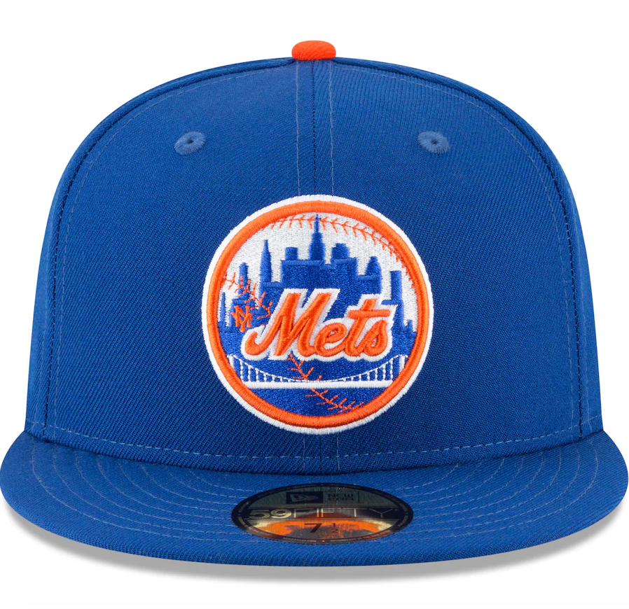 Men's New York Mets New Era Blue 1962 Cooperstown Collection Wool 59FIFTY Fitted Hat Official Team Hat Sports Fan Cap