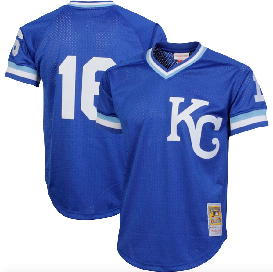Men's Mitchell & Ness Authentic Replica Bo Jackson Kansas City Royals 1989 Blue Mesh Batting Practice Jersey Official Team Jersey Sports Fan Apparel