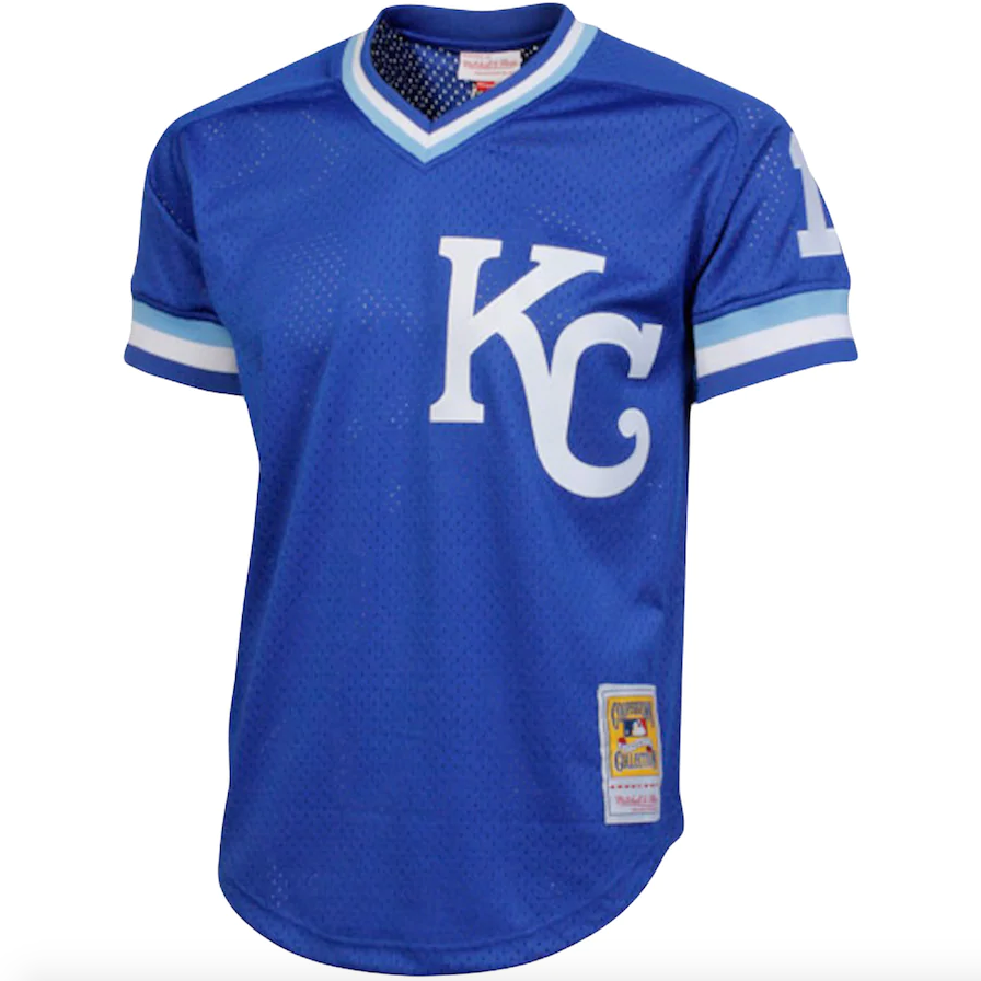 Men's Mitchell & Ness Authentic Replica Bo Jackson Kansas City Royals 1989 Blue Mesh Batting Practice Jersey Official Team Jersey Sports Fan Apparel