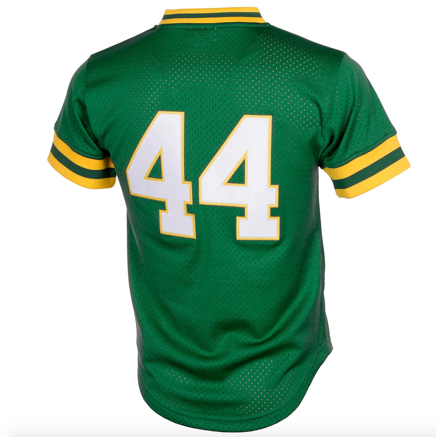 Men's Oakland Athletics Reggie Jackson Mitchell & Ness Green Cooperstown 1987 Mesh Batting Practice Jersey Official Team Jersey Sports Fan Apparel